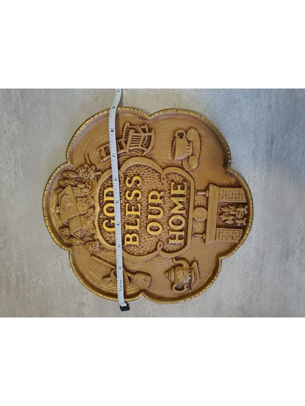 Vintage God Bless Our Home Wall Plaque Decorative Hanging